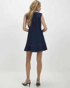 Blue Denim Sleeveless Mini Dress