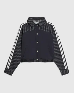 Blue Denim Striped Hybrid Denim Jacket