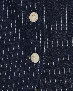 Blue Denim Striped Waistcoat