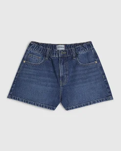 Blue Elasticated A Line Shorts