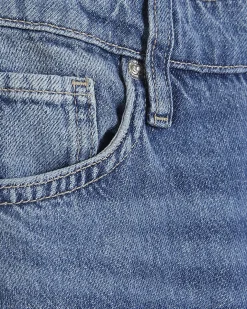 Blue Elasticated Back Wide Leg Jeans