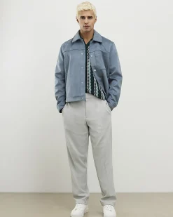 Blue Faux Suede Shacket