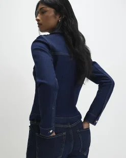 Blue Fitted Denim Jacket