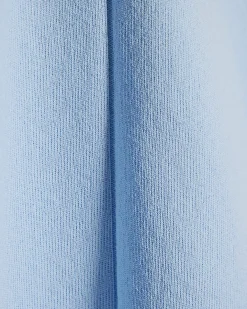 Blue Fitted Knit Sleeveless Top