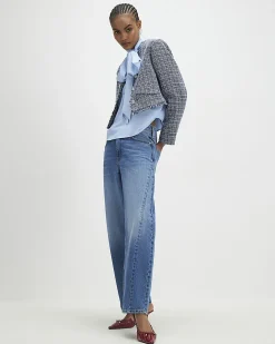 Blue Frayed Edge Boucle Jacket
