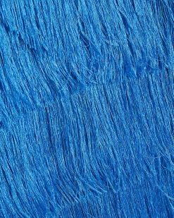 Blue Fringed Midi Dress