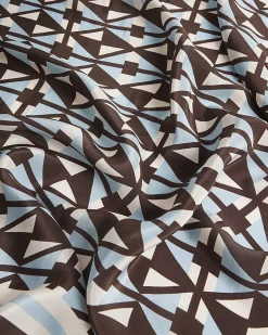 Blue Geometric Print Scarf