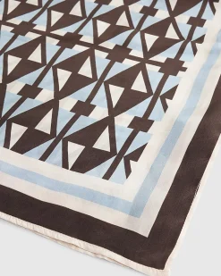 Blue Geometric Print Scarf