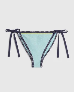 Blue Glitter Whipstitch Bikini Bottoms