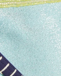 Blue Glitter Whipstitch Bikini Bottoms