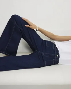 Blue High Waisted Relaxed Flare Jeans