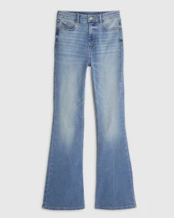 Blue High Waisted Sculpt Flared Jeans