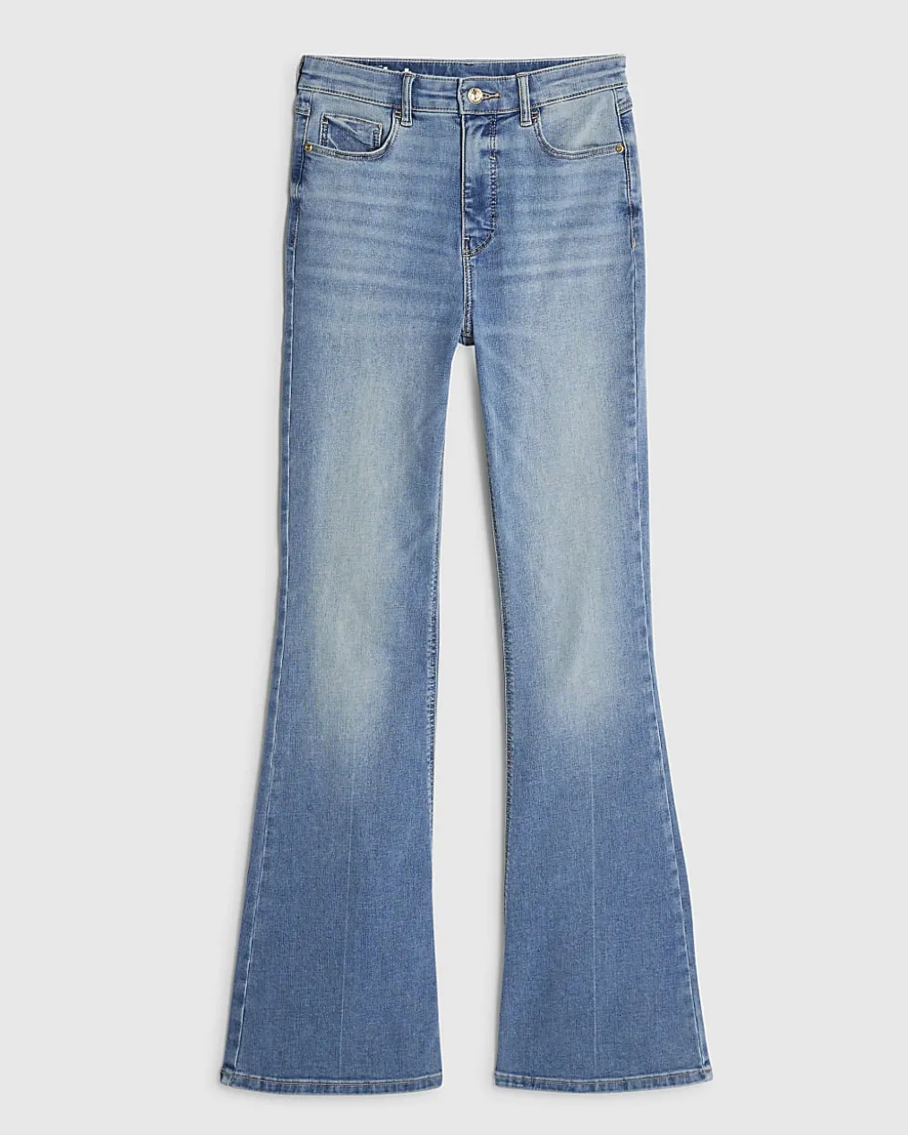 Blue High Waisted Sculpt Flared Jeans