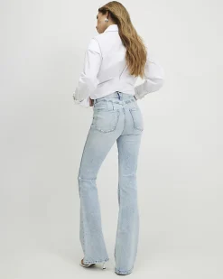 Blue High Waisted Sculpt Flared Jeans