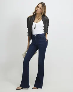 Blue High Waisted Sculpt Stretch Flare Jeans