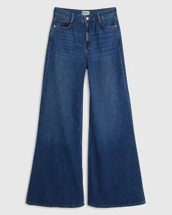 Blue High Waisted Soft Wide Leg Jeans