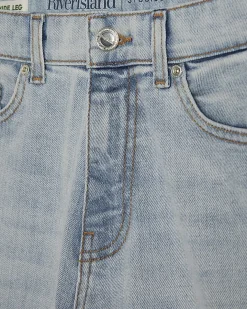 Blue High Waisted Stretch Wide Leg Jeans