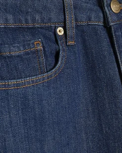 Blue High Waisted Stretch Straight Leg Jeans