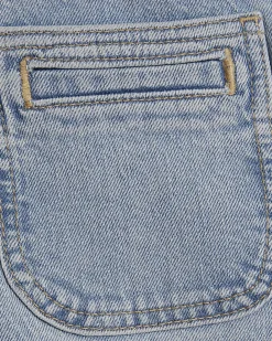 Blue High Waisted Wide Leg Cropped Jeans