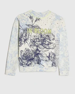 Blue In Bloom Cotton Rich Sweatshirt