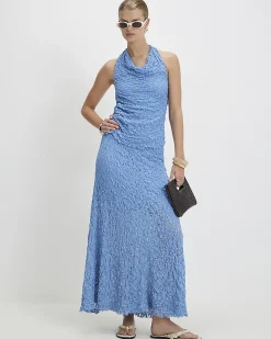 Blue Lace Maxi Skirt