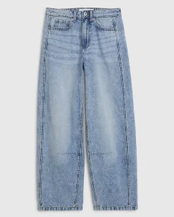 Blue Light Wash Balloon Leg Jeans