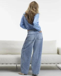 Blue Light Wash Balloon Leg Jeans