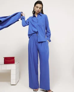 Blue Long Sleeve Tailored Shirt