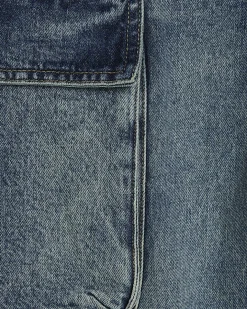 Blue Loose Fit Cargo Jeans