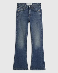 Blue Mid Rise Bootcut Jeans