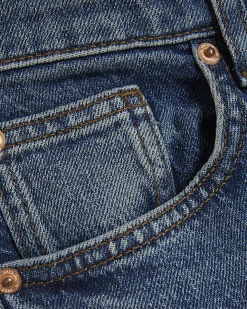 Blue Mid Rise Bootcut Jeans