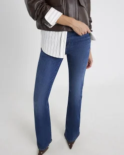 Blue Mid Rise Bootcut Jeans