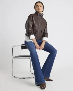 Blue Mid Rise Bootcut Jeans
