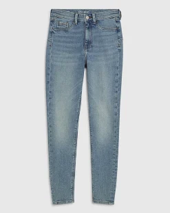 Blue Mid Rise Sculpt Stretch Skinny Jeans