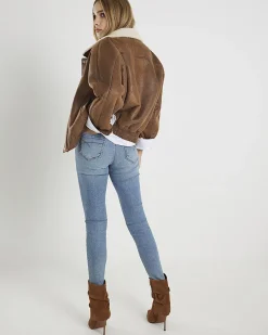 Blue Mid Rise Sculpt Stretch Skinny Jeans