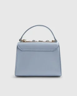Blue Mini 3D Flower Charm Tote Bag