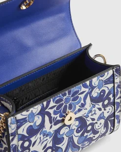 Blue Mini Floral Tote Cross Body Bag