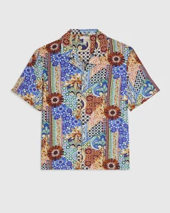 Blue Mosaic Print Shirt