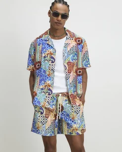 Blue Mosaic Swim Shorts