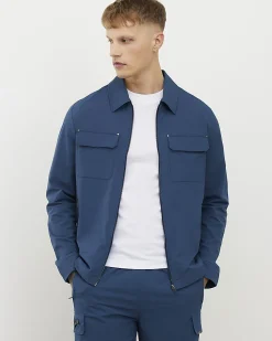 Blue Muscle Fit Shacket