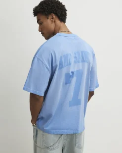 Blue Oversized Cotton Ame Saint 7 T-Shirt
