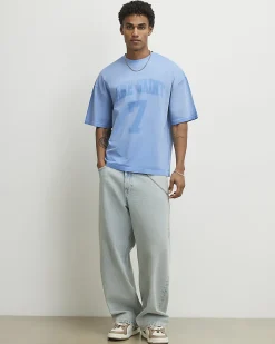Blue Oversized Cotton Ame Saint 7 T-Shirt