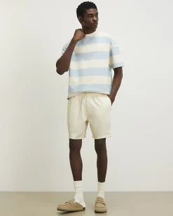Blue Oversized Cotton Stripe T-Shirt