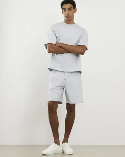 Blue Oversized Cotton T-Shirt And Shorts Set