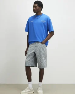 Blue Oversized Fit Cotton Sanctuaire T-Shirt