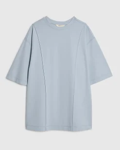 Blue Oversized Seam Front T-shirt