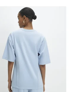 Blue Oversized Seam Front T-shirt