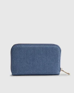 Blue Paisley Print Embroidered Purse