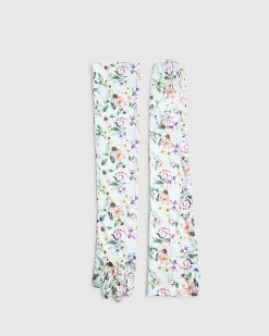 Blue Premium Long Floral Gloves