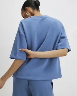 Blue Premium Short Sleeve Boxy T-shirt